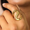 Stainless Steel Statement Swirl Ring in Gold
