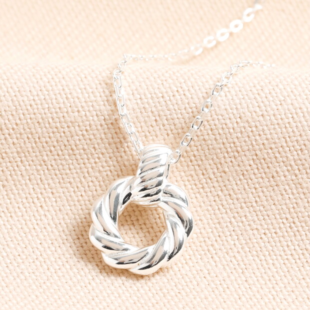 Sterling Silver Halo Knot Pendant Necklace Sterling Silver Halo Knot Pendant Necklace