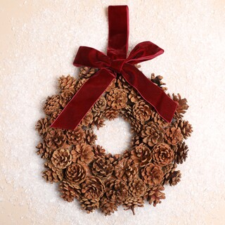 Medium Pinecone Wreath with Bow