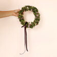 Preserved Flower Olive Green Hydragena and Pink Berry Wreath