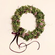 Preserved Flower Olive Green Hydragena and Pink Berry Wreath