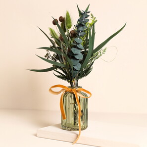 Woodland Dried Flower Posy with Vase
