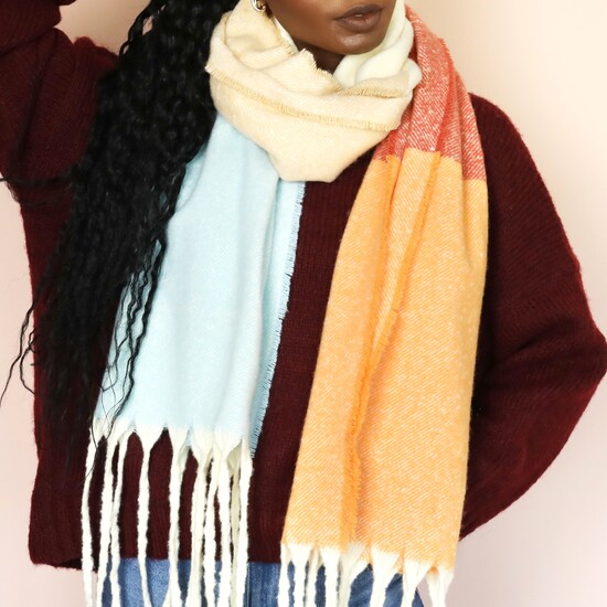 Colour Block Winter Scarf