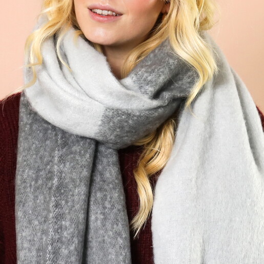 Grey Two Tone Winter Scarf