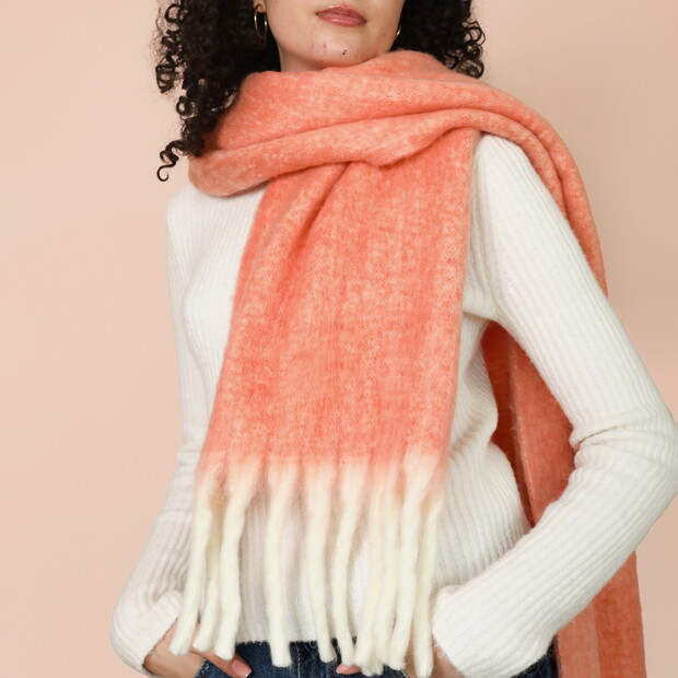 Pastel Orange Winter Scarf