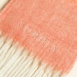 Close Up of Personalised Pastel Orange Winter Scarf