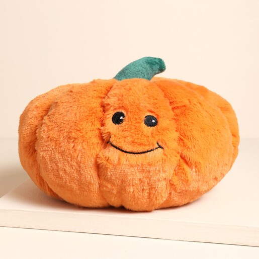 Warmies Microwaveable Pumpkin Soft Toy on a neutral colour background