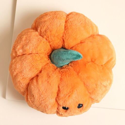 View of Warmies Microwaveable Pumpkin Soft Toy from above