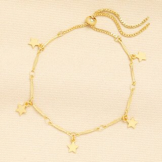Multi Star Charm Bracelet in Gold