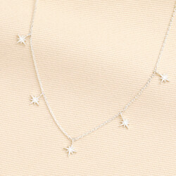 Crystal Star Charm Necklace in Silver