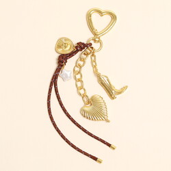 Cowgirl Charm Tassel Keyring and Bag Charm in Gold