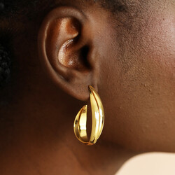 Organic Interlocking Hoop Earrings in Gold