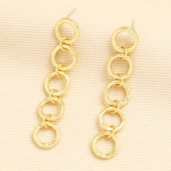Multi Circle Chain Drop Earrings in Gold
