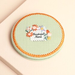Green Fabric Wonderful Nana Compact Mirror