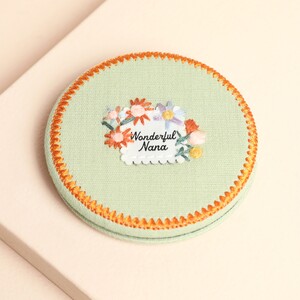 Green Fabric Wonderful Nana Compact Mirror