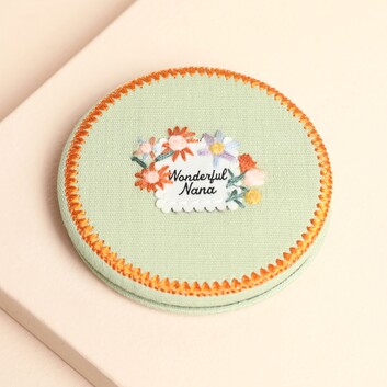 Green Fabric Wonderful Nana Compact Mirror