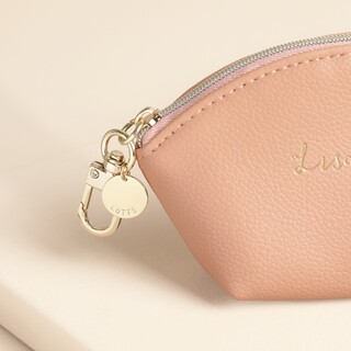 Personalised Charm Blush Beige Vegan Leather Small Coin Purse