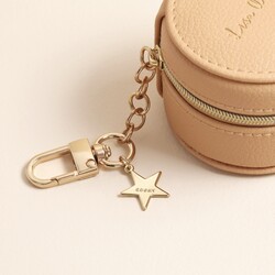 Personalised Charm Blush Beige Vegan Leather Mini Accessories Case