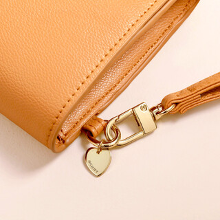 Personalised Charm Blush Beige Vegan Leather Clutch Bag