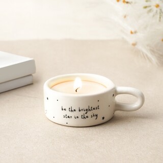 Brightest Star Ceramic Tealight Holder in White