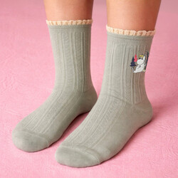 House of Disaster Moomin Green Lace Snorkmaiden Socks