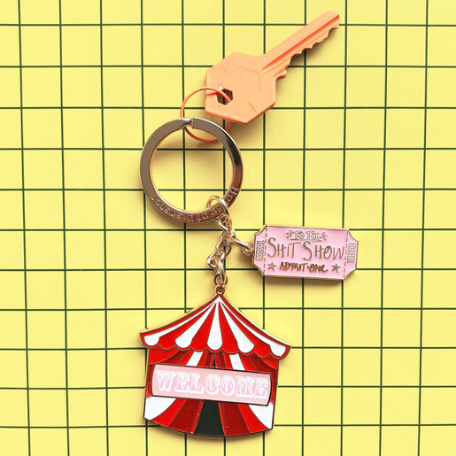 circus tent double charm keyring from House of Disaster