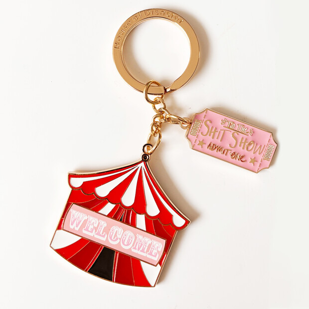 House of Disaster Small Talk Shit Show Circus Keyring
