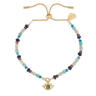 Estella Bartlett Evil Eye Beaded Bracelet in Gold
