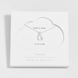 Estella Bartlett Wishbone Pendant Necklace in Silver
