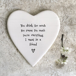 East of India Ceramic Everything I Want in a Friend Coaster