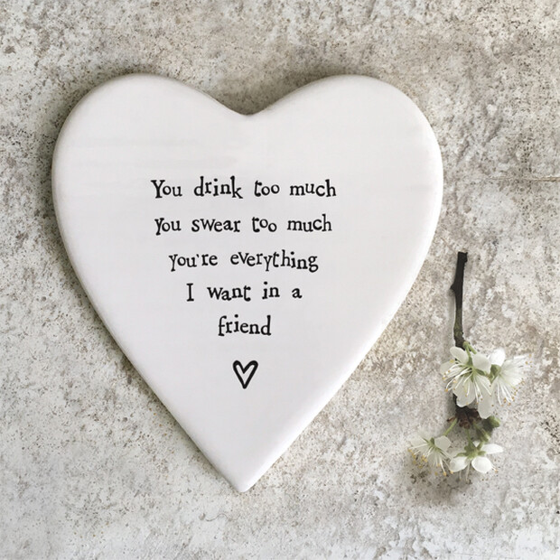 East of India Ceramic Everything I Want in a Friend Coaster