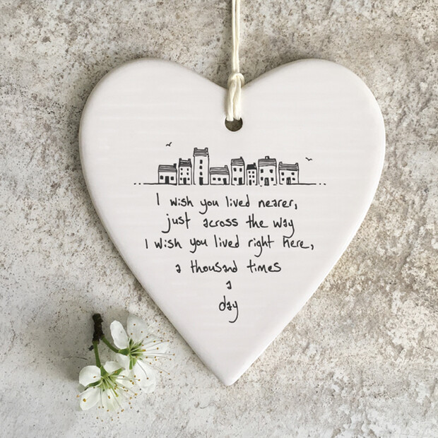 East of India Ceramic Wish You Lived Nearer Decoration
