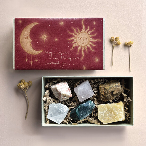 East of India Sunshine Love & Happiness Crystal Set