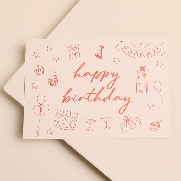 Neutral Happy Birthday Notecard