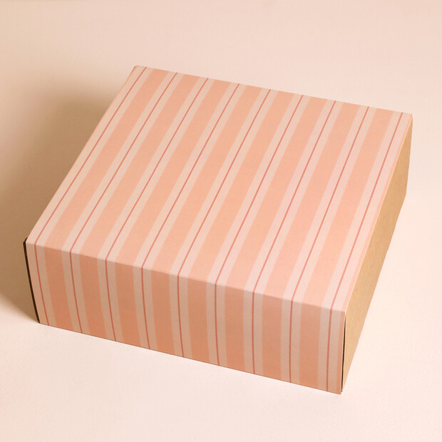 Kraft Gift Box with Lisa Angel Stripe Sleeve
