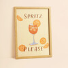 A4 wall print with an illustration of an Aperol spritz cocktail and text reading Spritz Please.