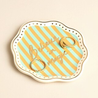 Stripe Ceramic Believe in Magic Trinket Dish
