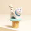 white cat resin bottle stopper