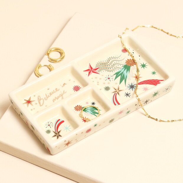 Ceramic Believe in Magic Trinket Tray