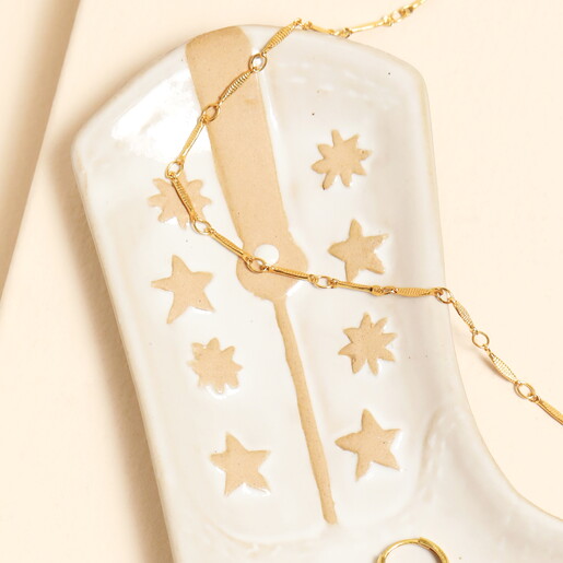 Close Up of Jewellery on Cowgirl Boot Trinket Dish