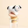 white dog cork bottle stopper