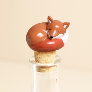Fox Cork Bottle Stopper