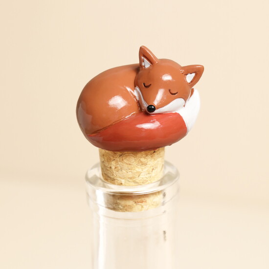 Fox Cork Bottle Stopper