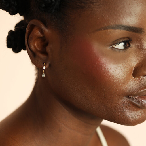 model shot of semi-precious stone earrings