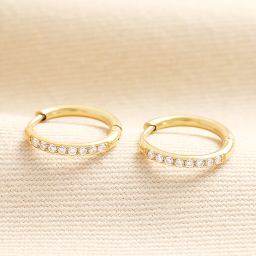 sparkly huggie hoop earrings