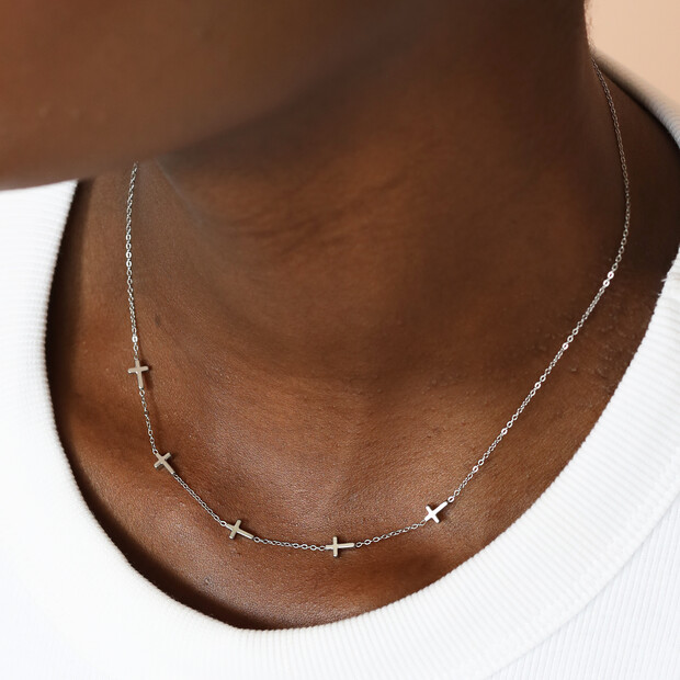 Stainless Steel Cross Chain Necklace