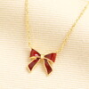 bow pendant necklace in red