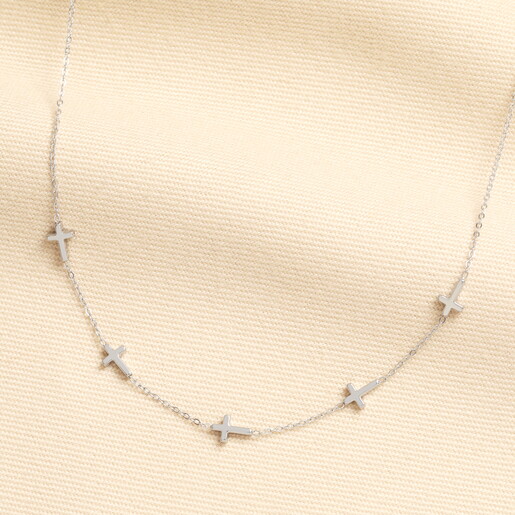waterproof cross chain in silver