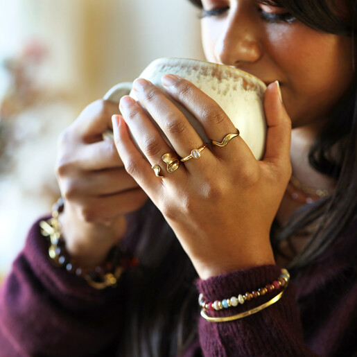 model shot of sparkly rings