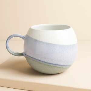 Large Ceramic Blue Stripe Ball Mug
